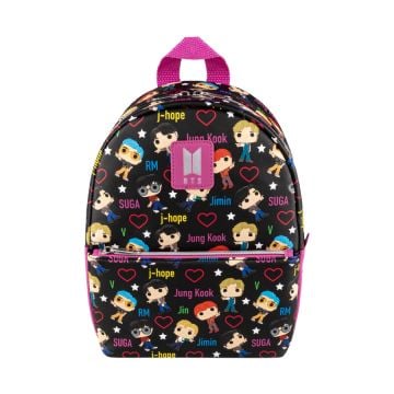 Loungefly Funko Pop BTS Band With Hearts All Over Faux Leather Mini Backpack