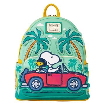 Loungefly Peanuts Snoopy Road Trip 10" Faux Leather Mini Backpack