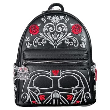 Loungefly Star Wars Darth Vader Floral Embroidered Cosplay Faux Leather Mini Backpack
