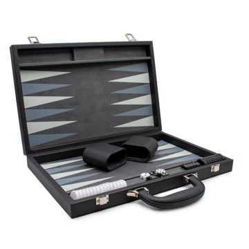 LPG Classics Backgammon Set (Black Leather)