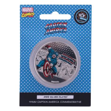 Marvel Captain America Limited Edition .999 Plated Silver Collectible Coin