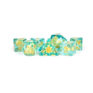 MDG Metallic Dice Games Turtle Resin - 7 Polyhedral Dice Set