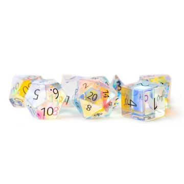 MDG Engraved Rainbow Prism Glass 16mm Polyhedral Dice Set