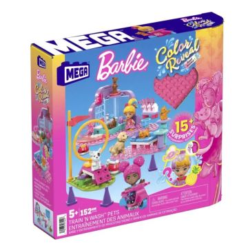 Mega Blocks Barbie Color Reveal Train N Wash Pets