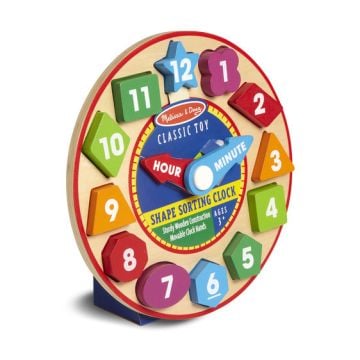 Melissa & Doug Wooden Shape Sorting Clock Educational Toy