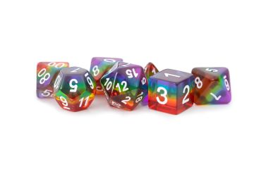 Metal Dice Games Rainbow Translucent 16mm Poly Dice Set