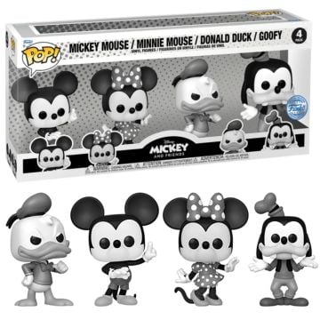 Disney Mickey and Friends Black & White 4 Pack Funko POP! Vinyl