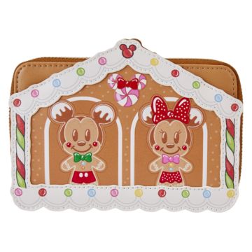 Loungefly Disney Mickey & Friends Gingerbread House 4" Faux Leather Zip-Around Wallet