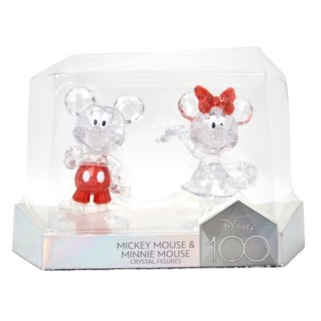 Disney 100 Mickey Mouse & Minnie Mouse Twin Pack 4" Crystal Figures