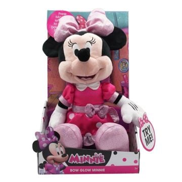 Disney Minnie Mouse Bow Glow Minnie Plush Pink