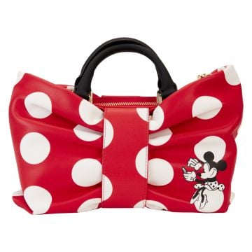 Loungefly Disney Minnie Rocks the Dots Bow Figural 4" Faux Leather Crossbody Bag