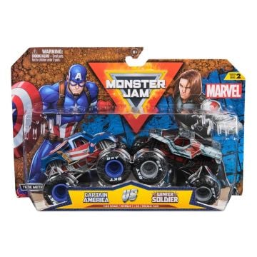 Monster Jam Marvel Captain America VS Winter Soldier 1:64 Diecast Truck 2 Pack