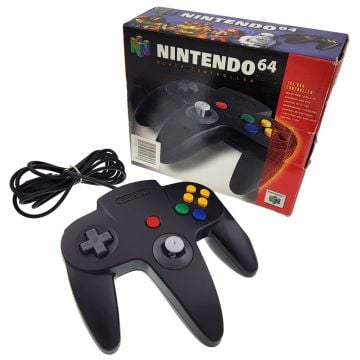 Nintendo 64 Charcoal Black Controller (Boxed) [Pre-Owned] (Image 1)