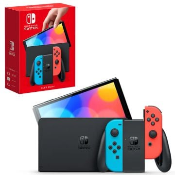 Nintendo Switch OLED Model Neon Console (Damaged Box)