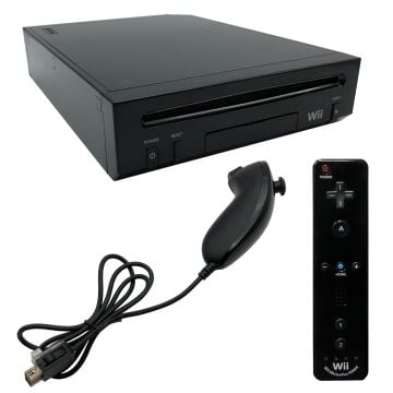 Nintendo Wii Black Console (Without Gamecube Ports) [Pre-Owned]