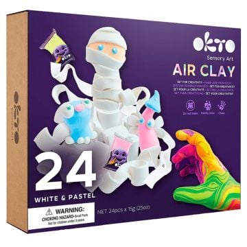 Okto 24 Colours Air Clay White And Pastel Sensory Creative Set