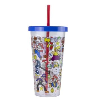 Paladone Super Mario Reusable Plastic Cup & Straw