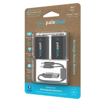 Paleblue Earth 9V USB Rechargeable Lithium Ion Batteries (2-Pack)