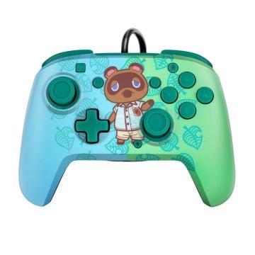 PDP Switch Faceoff Animal Crossing Tom Nook Deluxe Audio Wired Controller