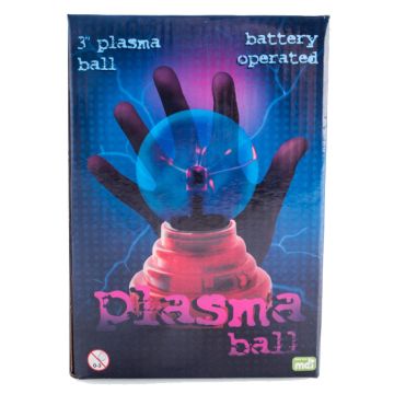 Plasma Ball 3" Battery Operated With Blue Base