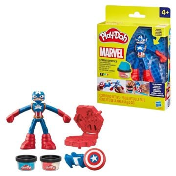 Play-Doh Marvel Captain America Stamping Shield Playset with Bendy Figure