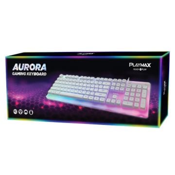 Playmax Aurora RGB Membrane Gaming Keyboard (White)