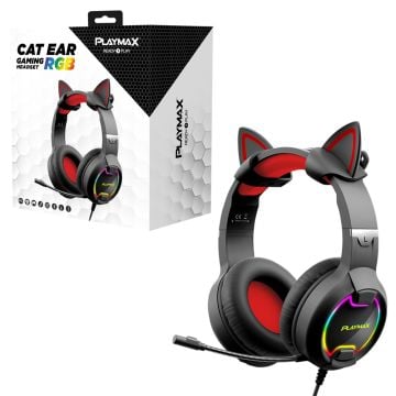Playmax Cat Headset Universal Gaming Headset (Black)