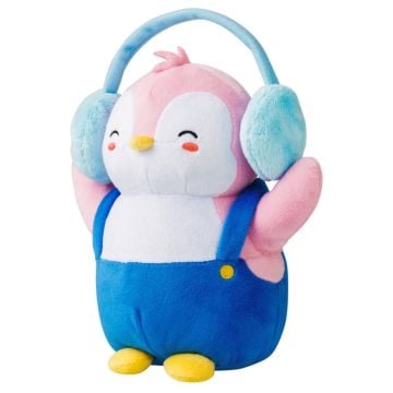 PUDGY Penguins Pink Penguin With Overalls And Earmuffs Buddies Plush 