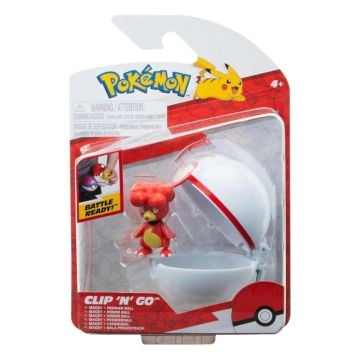 Pokemon Clip N Go Magby + Premier Ball Action Figure