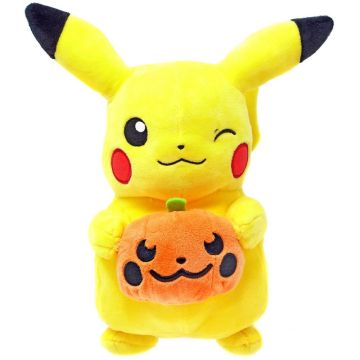Pokemon Halloween 8" Pikachu Holding Pumpkin Plush
