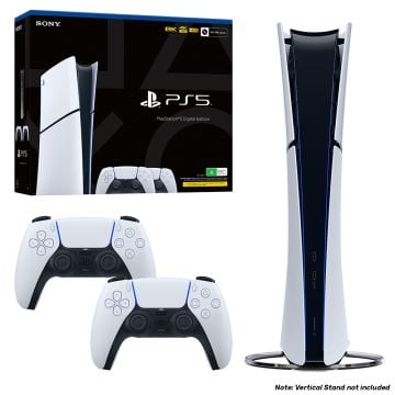 PlayStation 5 Digital Edition Console (Slim) with Two Dualsense Wireless Controllers Bundle