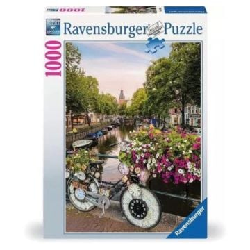 Ravensburger Bicycle And Flowers In Amsterdam 1000 Piece Jigsaw Puzzle