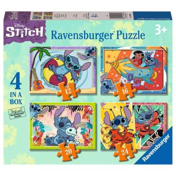 Ravensburger Disney Stitch 4 in a Box 12, 16, 20, & 24 Piece Jigsaw Puzzle0