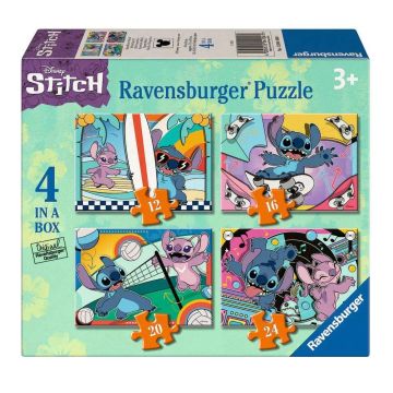 Ravensburger Disney Stitch & Angel 4 in a Box 12, 16, 20, & 24 Piece Jigsaw Puzzle0