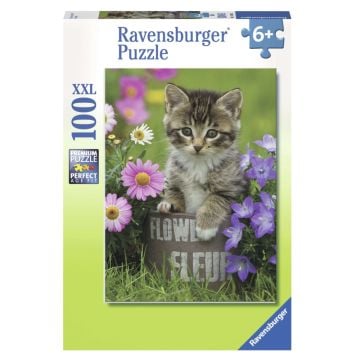 Ravensburger Kitten Among The Flowers 100 Piece Jigsaw Puzzle