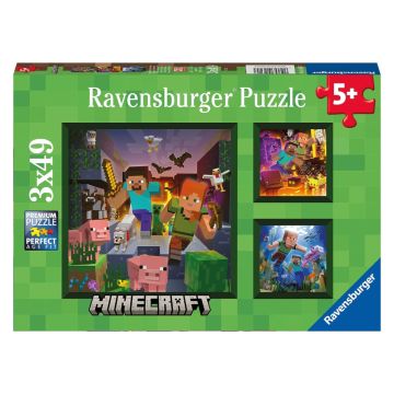 Ravensburger Minecraft Biomes 3 x 49 Piece Jigsaw Puzzle