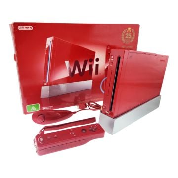 Nintendo Wii Console (Red) + New Super Mario Bros. (Boxed) [Pre-Owned]