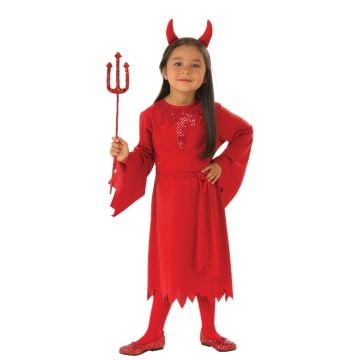 Red Devil Girl Child Costume Size M 5-7 Years