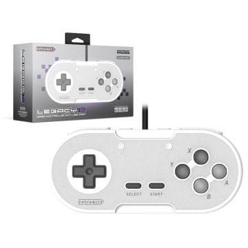 Retro-Bit Legacy16 SNES Wired Controller for Nintendo Switch (Classic Grey)