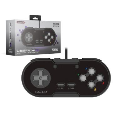 Retro-Bit Legacy16 SNES Wired Controller for Nintendo Switch (Onyx Black)