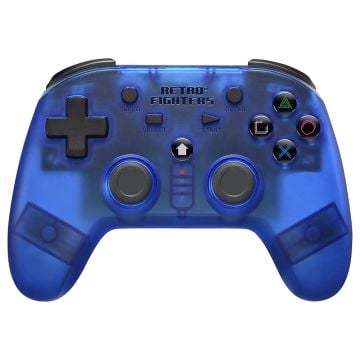 Retro-Fighters Defender Next-Gen PS1, PS2, PS3, PS Classic, Switch & PC Wireless Controller (Transparent Blue)