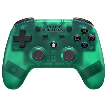 Retro-Fighters Defender Next-Gen PS1, PS2, PS3, PS Classic, Switch & PC Wireless Controller (Transparent Green)