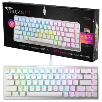 Roccat Vulcan II Mini 65% RGB Optical Gaming Keyboard (White)