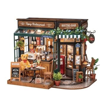 Rolife DIY Miniature House Tipsy Restaurant 3D Wooden Model Kit0