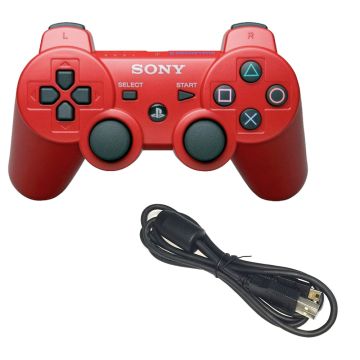 PlayStation 3 DualShock 3 Red Wireless Controller with Charge Cable [Pre-Owned]