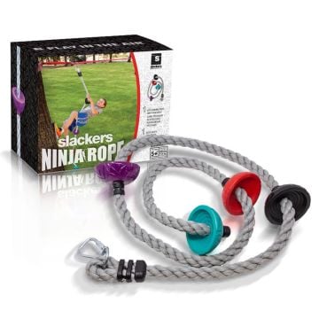 Slackers Ninjaline 8ft Ninja Climbing Rope with Footholds Obstacle Course Expansion