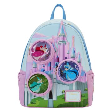 Loungefly Sleeping Beauty Castle Three Good Fairies Stained Glass Mini Backpack