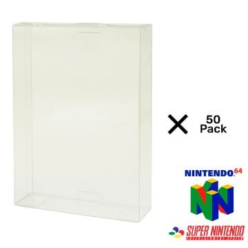 SNES & N64 Game Box 0.5mm Plastic UV Protector 50 Pack