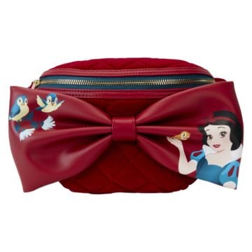 Loungefly Disney Snow White (1937) Classic Bow Quilted Velvet 6" Faux Leather Belt Bag