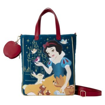Loungefly Disney Snow White (1937) Heritage Quilted Velvet 13" Faux Leather Tote Bag